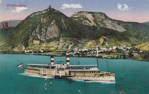 Der Drachenfels am Rhein feldpgl1914 E6134