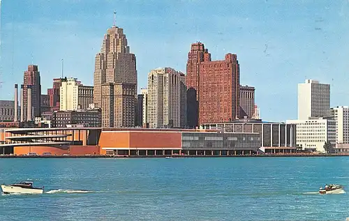 Detroit MI Detroit River Skyline gl1961 164.106