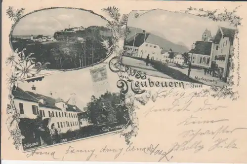 Neubeuern LITHO Panorama Marktplatz Schloss gl1900 227.839