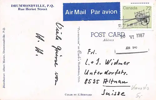 Canada Drummondville P.Q. Rue Heriot Street gl1997 164.218