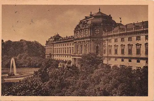 Würzburg - Residenz, Gartenseite gl1922 167.439