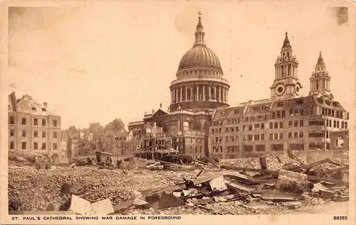 London Paul's Cathedral showing War Damage in Foreground gl1958 164.248
