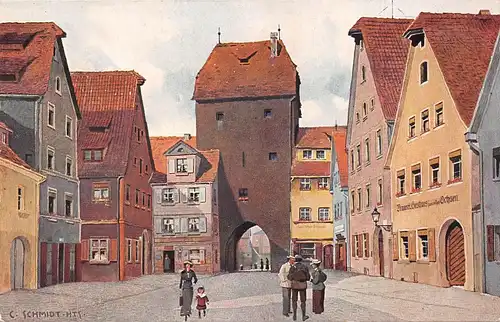 Hersbruck - Nürnberger- oder Altensittenbacher Tor, Künstlerkarte ngl 166.346