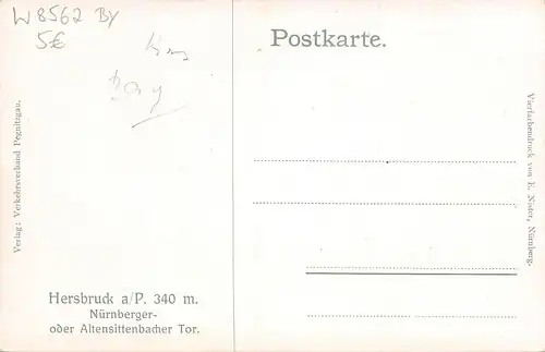 Hersbruck - Nürnberger- oder Altensittenbacher Tor, Künstlerkarte ngl 166.346