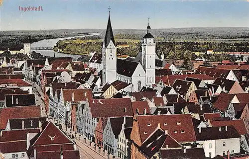 Ingolstadt - Blick über die Dächer der Stadt ins Hinterland feldpgl1915 166.266