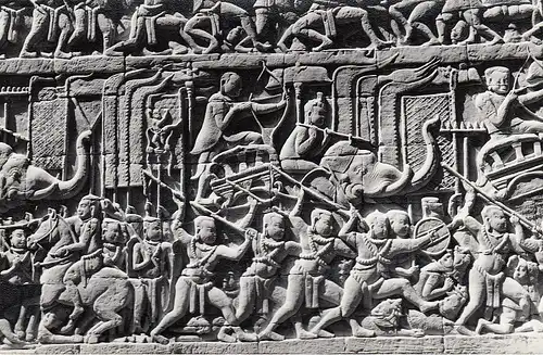 Kambodscha, Angkor Wat, Le Bayon, Bataille entre Chams & Khmers ngl E4902