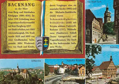 Backnang, Mehrbildkarte gl1988 E6453