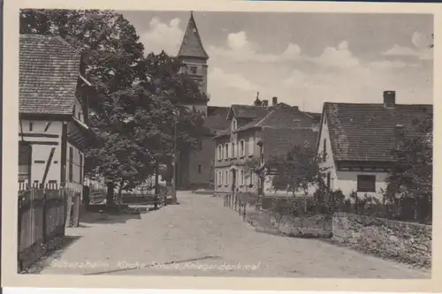 Lichtenau-Scherzheim - Partie mit Kirche, Schule und Kriegerdenkmal ngl 226.797