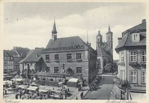 Göttingen, Markt mit Rathaus gl1937 E3325