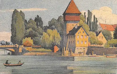 Konstanz Rheintorturm Nach Orig. Litho. v. Ernst Schlatter gl1914 164.633