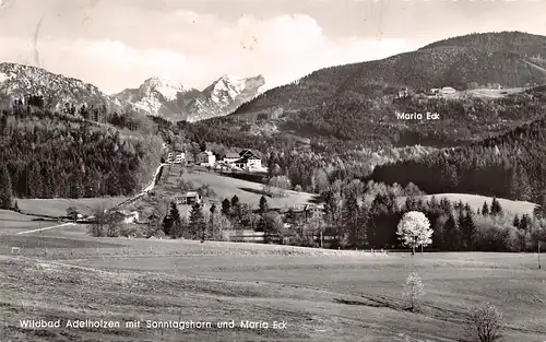 Wildbad Adelholzen mit Sonntagshorn und Maria Eck gl1961 165.966