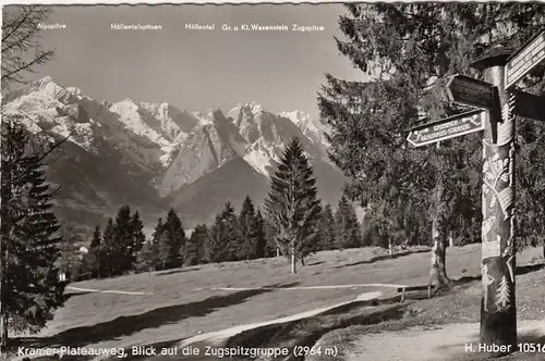Kramer-Plateauweg nahe Garmisch, Blick auf die Zugspitze gl1955 E6532