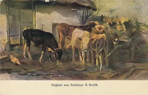 Prof. A.BRAITH Tiere auf dem Hof ngl E5538