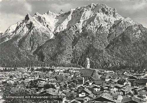 Mittenwald a.d.Isar mit Karwendel gl1970 166.245