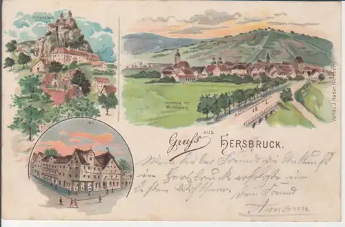 Hersbruck LITHO Hohenstein, Partie, Panorama mit Michelsberg gl1898 228.232