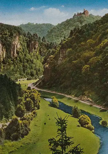 Fränk.Schweiz, Wiesenttal mit Burg Gößweinstein ngl E3183