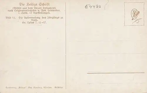 Die Auferweckung des Jünglings zu Nain, Ev.Lukas 7, 11-17 ngl E4480