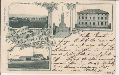 Osterhofen LITHO Total Stadtkirche Kloster Schulhaus gl1906? 228.065