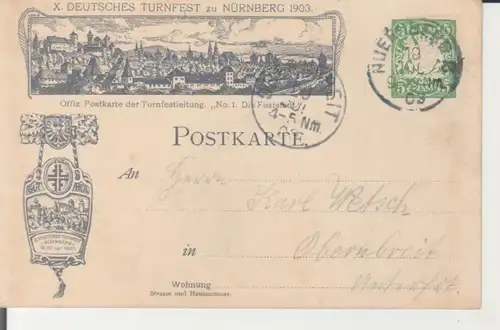 Nürnberg - X. Deutsches Turnfest 1903 Ganzsache gl1903 228.366