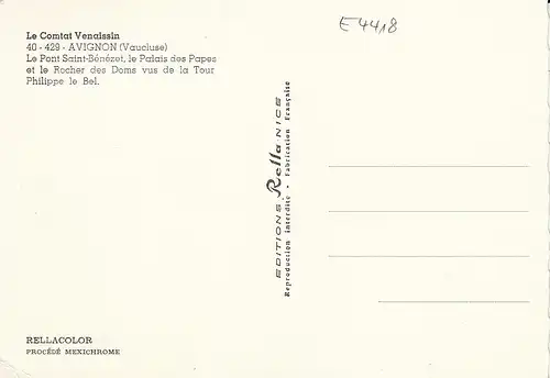 Avignon (Vaucluse) Le Comtat Venaissin ngl E4418