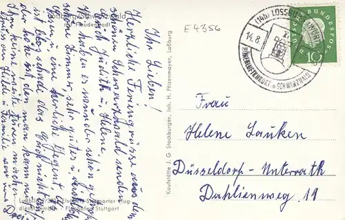 Lossburg, Schwarzwald, mit Freudenstadt gl1959 E4356