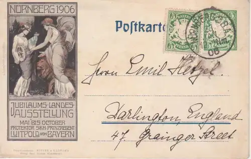 Nürnberg - Jubiläums-Landes-Ausstellung 1906 Ganzsache gl1906 228.343