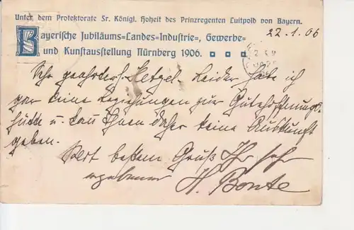 Nürnberg - Jubiläums-Landes-Ausstellung 1906 Ganzsache gl1906 228.343