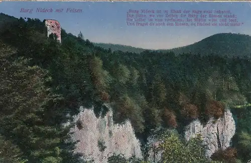 Burg Nideck mit Felsen, Elsass feldpgl1916 E7150