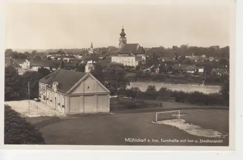 Mühldorf am Inn - Turnhalle und Stadtansicht ngl 228.129