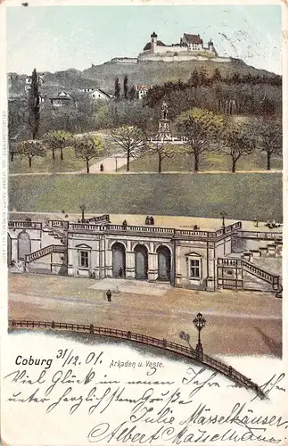 Coburg - Arkaden und Veste gl1901 166.816