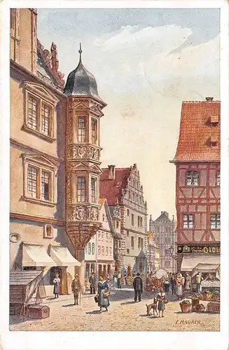 Coburg - Blick vom Markt in die Herrngasse gl1922 166.826