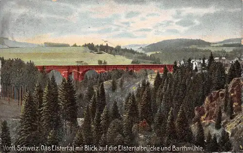 Elstertal mit Blick auf Elstertalbrücke und Barthmühle gl1921 165.012
