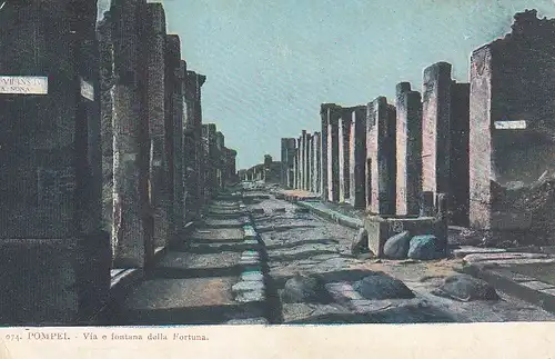 Pompei, Via e fontana della Fortuna gl1908 E5978