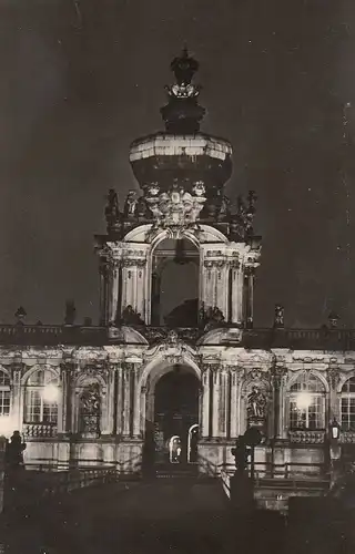 Dresden - Zwinger, Kronentor bei Nacht ngl E4844