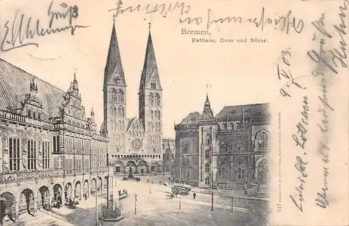 Bremen Rathaus Dom und Börse gl1903 165.596