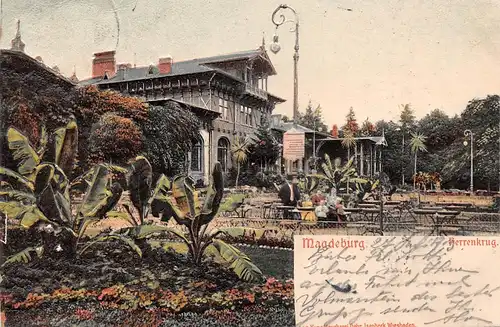 Magdeburg Herrenkrug Prägekarte gl1900 165.092