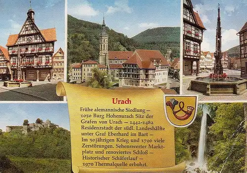 Urach, Schwäbische Alb, Mehrbildkarte ngl E6080