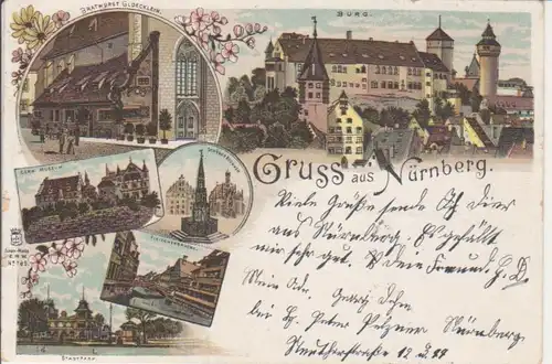 Nürnberg LITHO Teilansichten gl1904 228.358