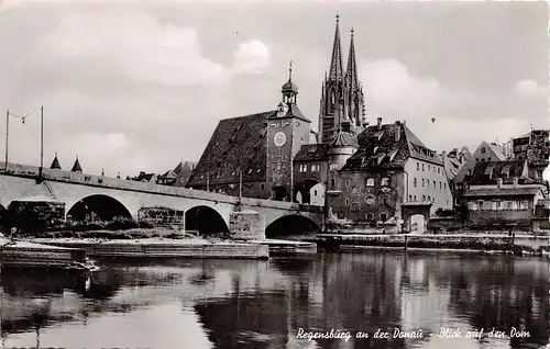 Regensburg - Steinerne Brücke mit Dom gl1959 166.997