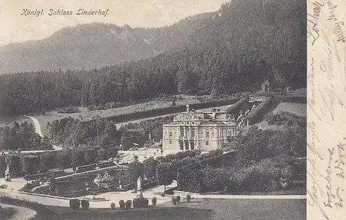 Ettal, Königl. Schloss Linderhof, Panorama gl1905 E6090