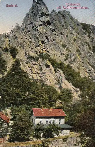 Bodetal im Harz, Königsruh mit Roßtrappenfelsen ngl E6138