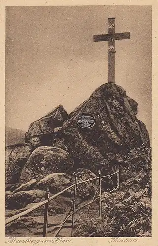 Ilsenburg, Harz, Der Ilsestein, Gipfelkreuz gl1932 E4768