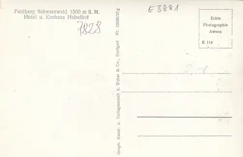 Feldberg im Schwarzwald, Hotel und Kurhaus Hebelhof ngl E3881