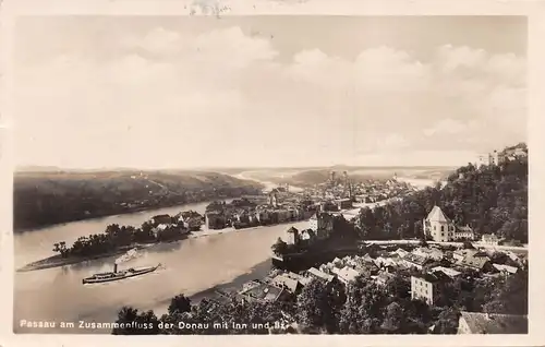 Passau - Zusammenfluss von Inn, Ilz und Donau gl1929 167.047