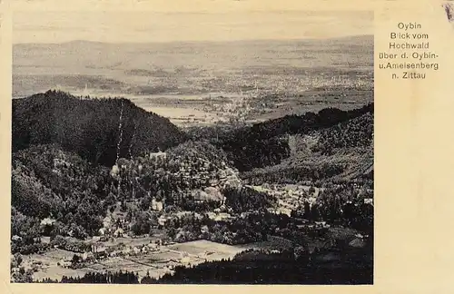 Oybin, Zittauer Gebirge, vom Hochwald gesehen ngl E7491