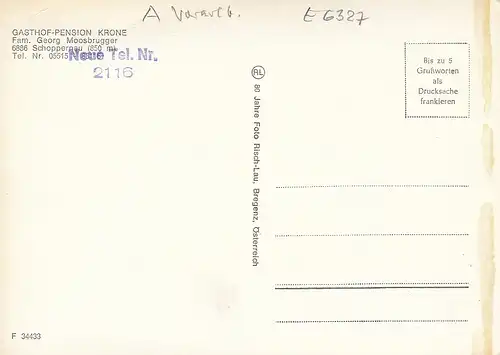 Vorarlberg, Schoppernau, Gasthof Krone ngl E6327