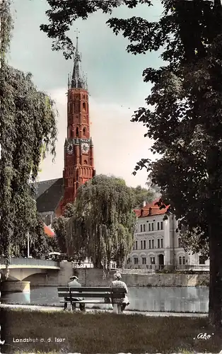 Landshut an der Isar - Partie mit Kirche gl1962 167.174