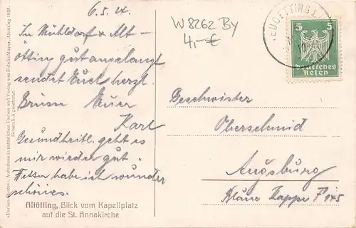 Altötting - Blick vom Kapellplatz auf St. Anna gl1908 167.229