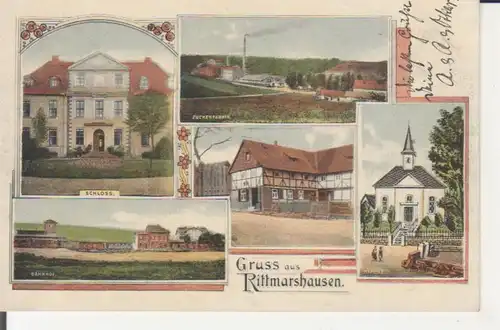 Rittmarshausen - Schloss Bahnhof Zuckerfabrik Kirche feldpgl1913 228.530