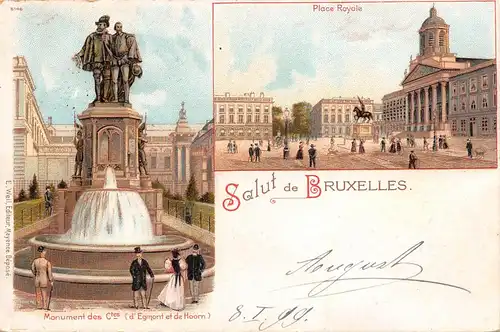 Bruxelles Place Royale Monument gl1899 165.335
